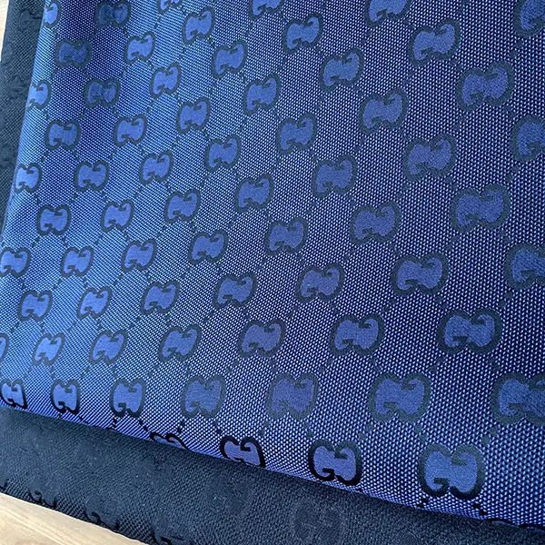 GJ01 Navy Blue Fabric With Big Pattern