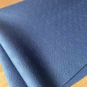 LL23 embossed navy leather fabric