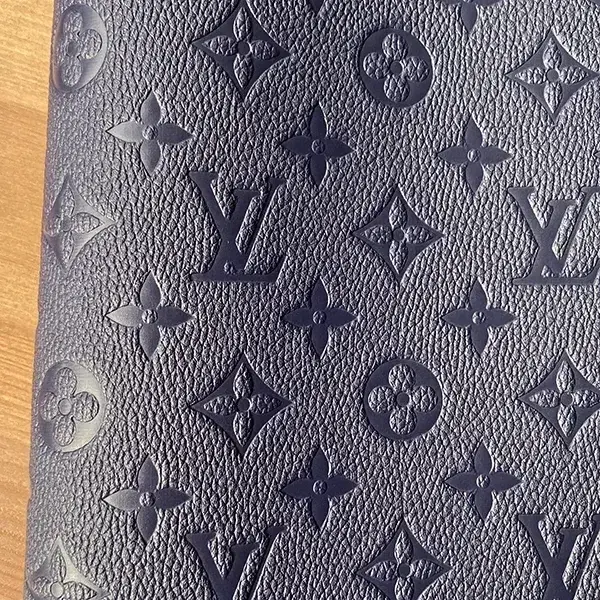 LL23 embossed navy leather fabric
