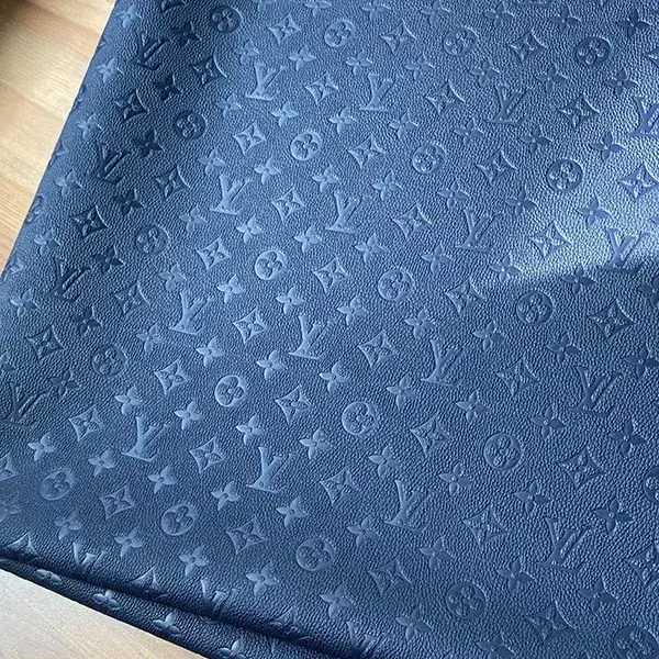 LL23 embossed navy leather fabric