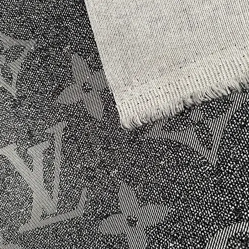 LO06 Black Denim Fabric with bigger patterns