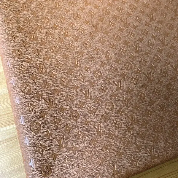 LL23 embossed brown leather fabric | LV embossed brown vinyl